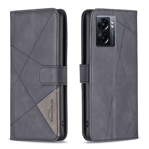 Coque Portefeuille Livre Cuir Etui Clapet B08F pour Oppo A77 5G Noir