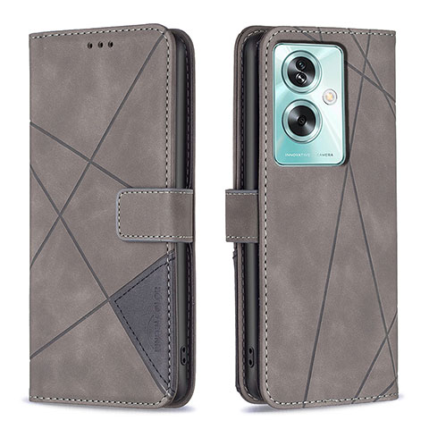 Coque Portefeuille Livre Cuir Etui Clapet B08F pour Oppo A79 5G Gris