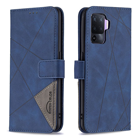 Coque Portefeuille Livre Cuir Etui Clapet B08F pour Oppo A94 4G Bleu