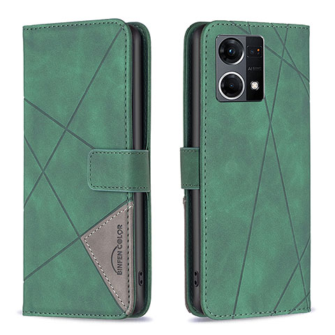 Coque Portefeuille Livre Cuir Etui Clapet B08F pour Oppo F21 Pro 4G Vert