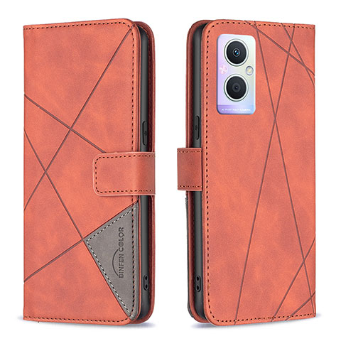 Coque Portefeuille Livre Cuir Etui Clapet B08F pour Oppo F21s Pro 5G Orange