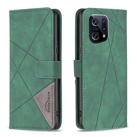 Coque Portefeuille Livre Cuir Etui Clapet B08F pour Oppo Find X5 5G Vert