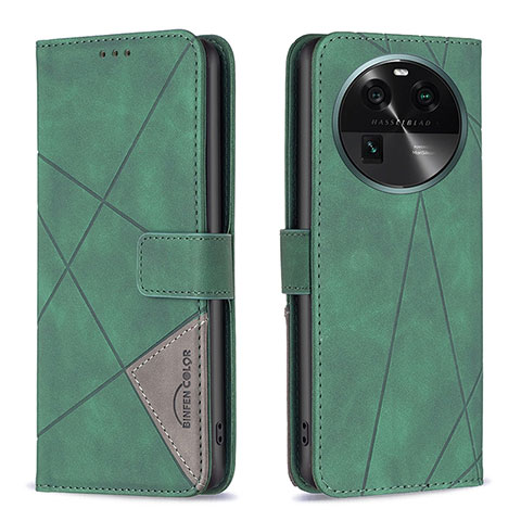 Coque Portefeuille Livre Cuir Etui Clapet B08F pour Oppo Find X6 5G Vert