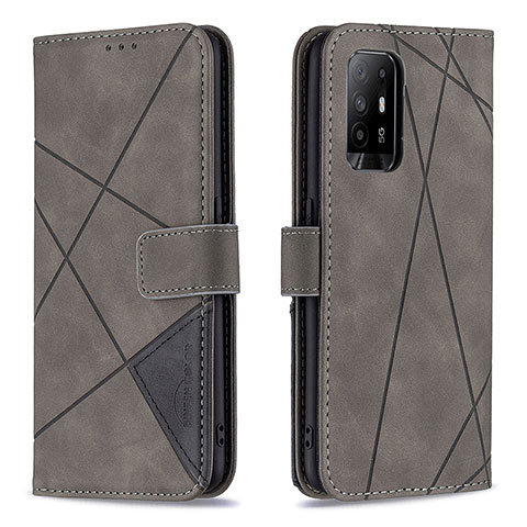 Coque Portefeuille Livre Cuir Etui Clapet B08F pour Oppo Reno5 Z 5G Gris