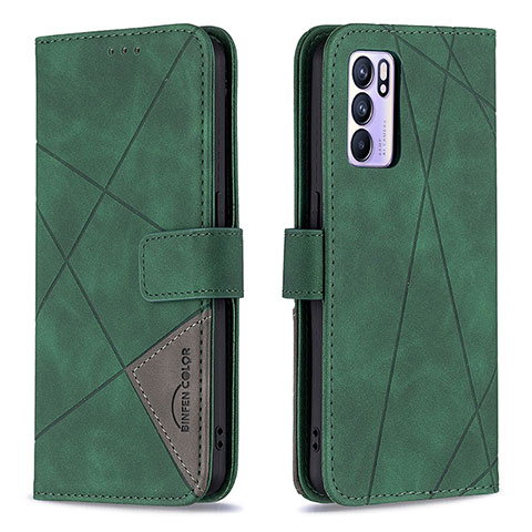 Coque Portefeuille Livre Cuir Etui Clapet B08F pour Oppo Reno6 5G Gris