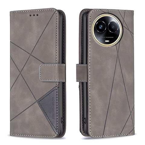 Coque Portefeuille Livre Cuir Etui Clapet B08F pour Realme 11 5G Gris