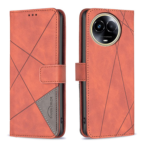 Coque Portefeuille Livre Cuir Etui Clapet B08F pour Realme 11 5G Orange