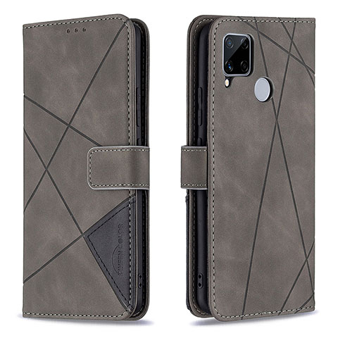 Coque Portefeuille Livre Cuir Etui Clapet B08F pour Realme 7i RMX2193 Gris