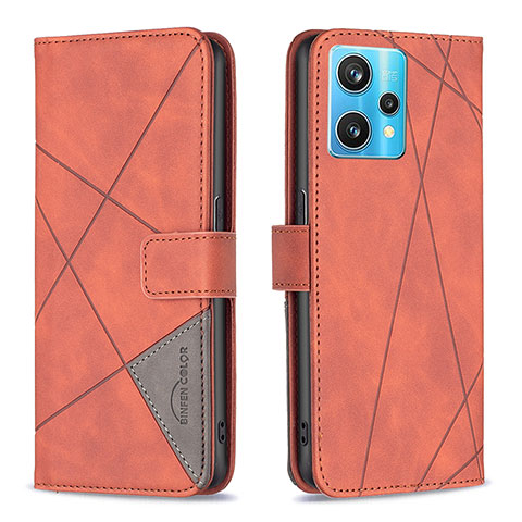 Coque Portefeuille Livre Cuir Etui Clapet B08F pour Realme 9 4G Orange