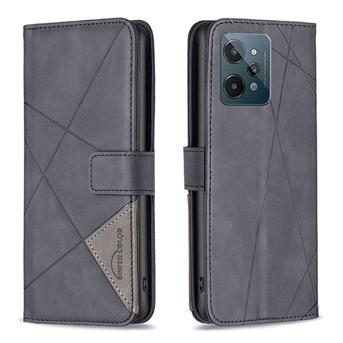 Coque Portefeuille Livre Cuir Etui Clapet B08F pour Realme C31 Noir