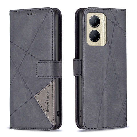 Coque Portefeuille Livre Cuir Etui Clapet B08F pour Realme C33 (2023) Noir