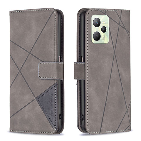 Coque Portefeuille Livre Cuir Etui Clapet B08F pour Realme C35 Gris