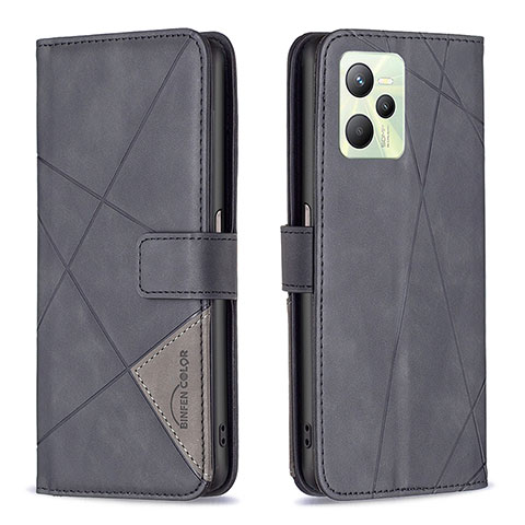 Coque Portefeuille Livre Cuir Etui Clapet B08F pour Realme C35 Noir