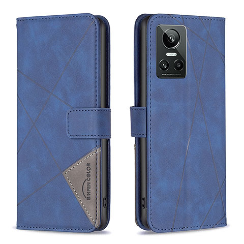 Coque Portefeuille Livre Cuir Etui Clapet B08F pour Realme GT Neo3 5G Bleu