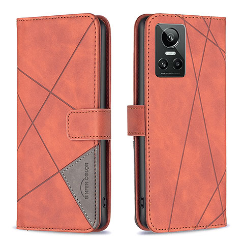 Coque Portefeuille Livre Cuir Etui Clapet B08F pour Realme GT Neo3 5G Orange