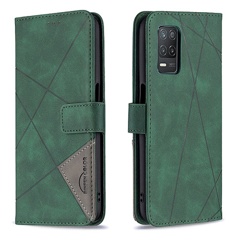 Coque Portefeuille Livre Cuir Etui Clapet B08F pour Realme Narzo 30 5G Vert