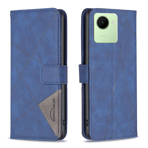 Coque Portefeuille Livre Cuir Etui Clapet B08F pour Realme Narzo 50i Prime Bleu