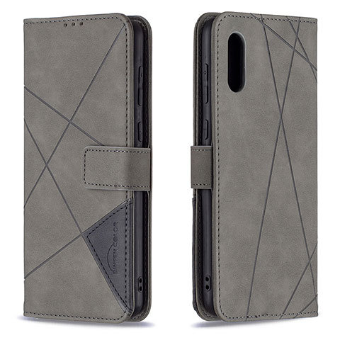 Coque Portefeuille Livre Cuir Etui Clapet B08F pour Samsung Galaxy A02 Gris