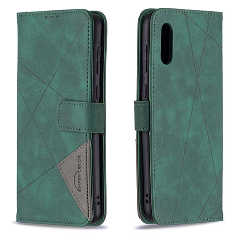 Coque Portefeuille Livre Cuir Etui Clapet B08F pour Samsung Galaxy A02 Vert