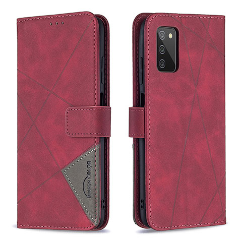 Coque Portefeuille Livre Cuir Etui Clapet B08F pour Samsung Galaxy A03s Rouge