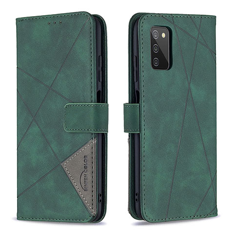 Coque Portefeuille Livre Cuir Etui Clapet B08F pour Samsung Galaxy A03s Vert