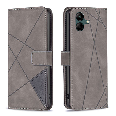 Coque Portefeuille Livre Cuir Etui Clapet B08F pour Samsung Galaxy A04 4G Gris