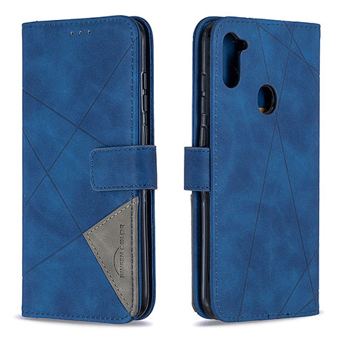 Coque Portefeuille Livre Cuir Etui Clapet B08F pour Samsung Galaxy A11 Bleu