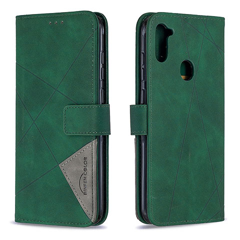 Coque Portefeuille Livre Cuir Etui Clapet B08F pour Samsung Galaxy A11 Vert