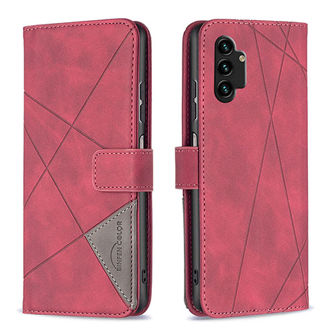 Coque Portefeuille Livre Cuir Etui Clapet B08F pour Samsung Galaxy A13 4G Rouge