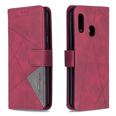 Coque Portefeuille Livre Cuir Etui Clapet B08F pour Samsung Galaxy A20e Rouge