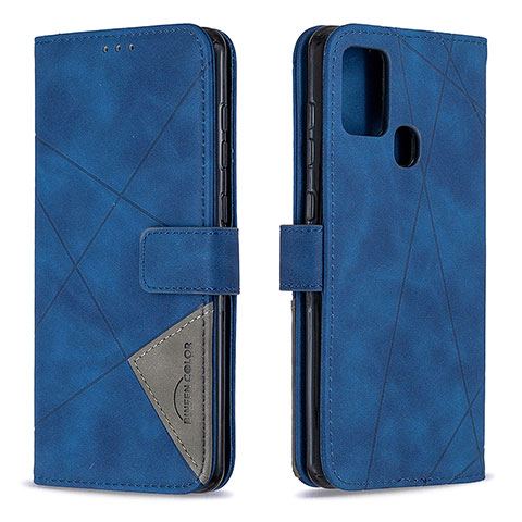 Coque Portefeuille Livre Cuir Etui Clapet B08F pour Samsung Galaxy A21s Bleu