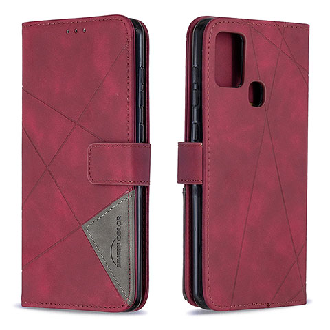 Coque Portefeuille Livre Cuir Etui Clapet B08F pour Samsung Galaxy A21s Rouge