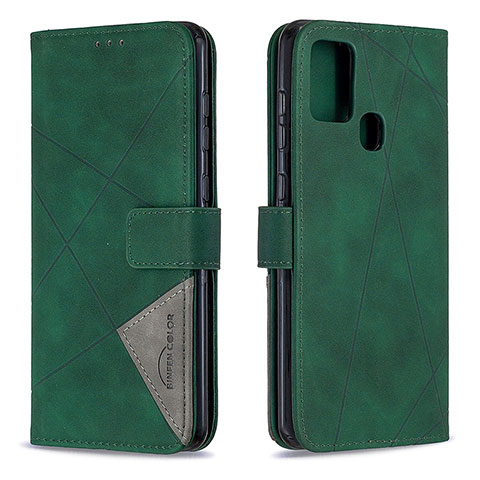 Coque Portefeuille Livre Cuir Etui Clapet B08F pour Samsung Galaxy A21s Vert