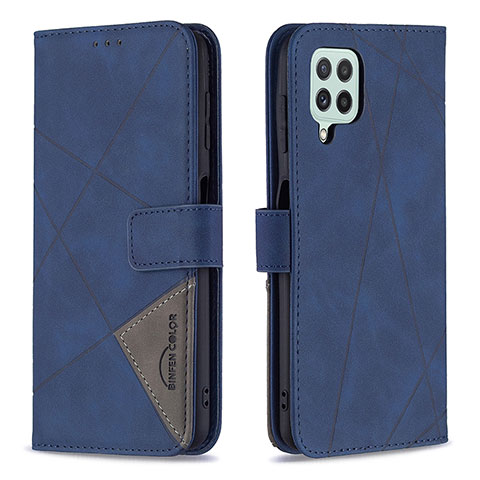 Coque Portefeuille Livre Cuir Etui Clapet B08F pour Samsung Galaxy A22 4G Bleu