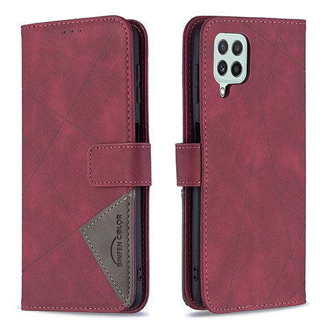 Coque Portefeuille Livre Cuir Etui Clapet B08F pour Samsung Galaxy A22 4G Rouge