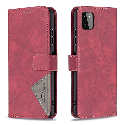 Coque Portefeuille Livre Cuir Etui Clapet B08F pour Samsung Galaxy A22s 5G Rouge