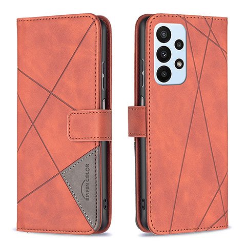 Coque Portefeuille Livre Cuir Etui Clapet B08F pour Samsung Galaxy A23 4G Orange