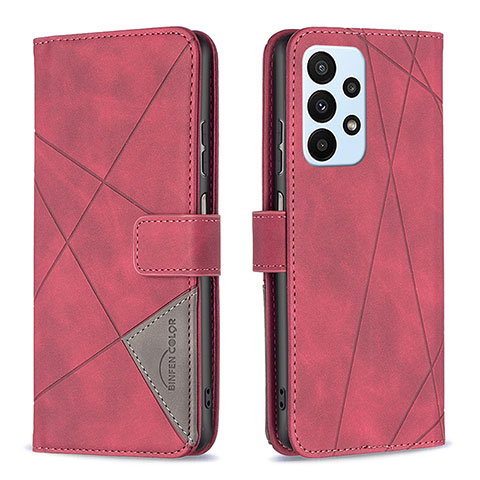 Coque Portefeuille Livre Cuir Etui Clapet B08F pour Samsung Galaxy A23 4G Rouge