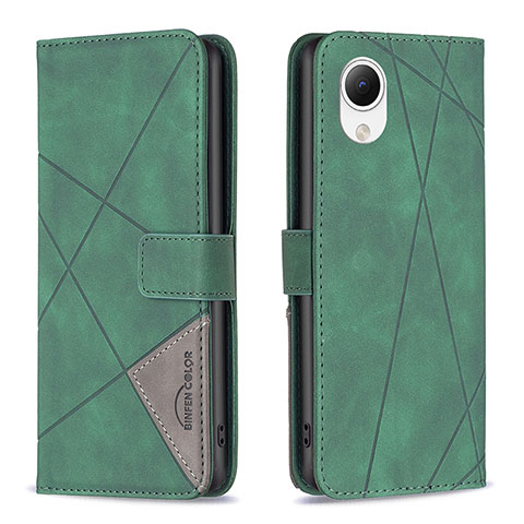 Coque Portefeuille Livre Cuir Etui Clapet B08F pour Samsung Galaxy A23 5G SC-56C Vert