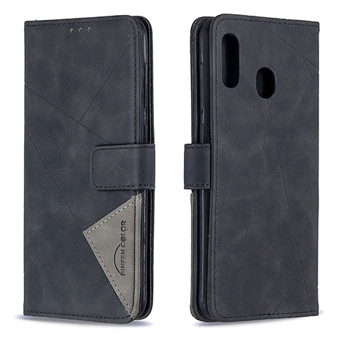 Coque Portefeuille Livre Cuir Etui Clapet B08F pour Samsung Galaxy A30 Noir