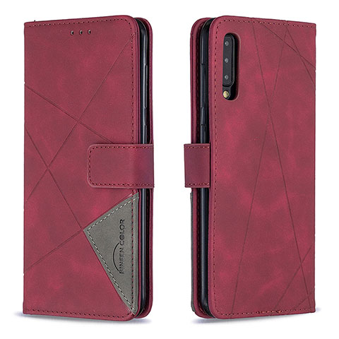 Coque Portefeuille Livre Cuir Etui Clapet B08F pour Samsung Galaxy A50 Rouge