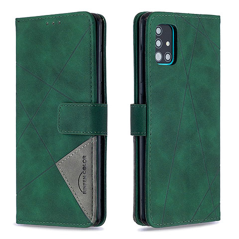 Coque Portefeuille Livre Cuir Etui Clapet B08F pour Samsung Galaxy A51 4G Vert