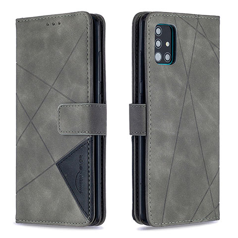 Coque Portefeuille Livre Cuir Etui Clapet B08F pour Samsung Galaxy A51 5G Gris