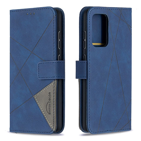 Coque Portefeuille Livre Cuir Etui Clapet B08F pour Samsung Galaxy A52 4G Bleu