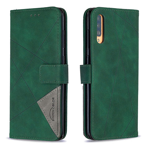 Coque Portefeuille Livre Cuir Etui Clapet B08F pour Samsung Galaxy A70 Vert