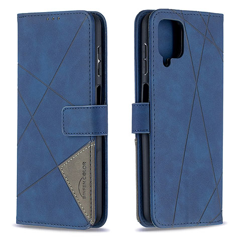 Coque Portefeuille Livre Cuir Etui Clapet B08F pour Samsung Galaxy F12 Bleu