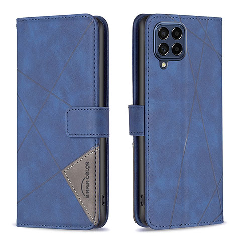 Coque Portefeuille Livre Cuir Etui Clapet B08F pour Samsung Galaxy M53 5G Bleu