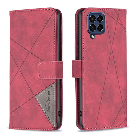 Coque Portefeuille Livre Cuir Etui Clapet B08F pour Samsung Galaxy M53 5G Rouge