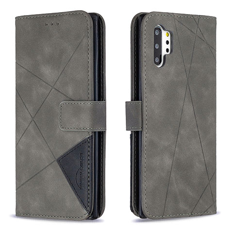 Coque Portefeuille Livre Cuir Etui Clapet B08F pour Samsung Galaxy Note 10 Plus 5G Gris