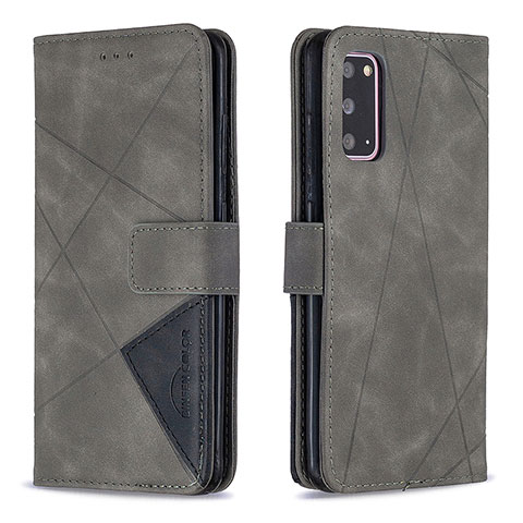 Coque Portefeuille Livre Cuir Etui Clapet B08F pour Samsung Galaxy S20 5G Gris